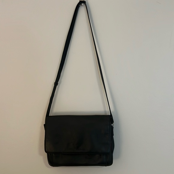 Derek Alexander East-West 3/4 flap Black Crossbody Bag - Picture 1 of 10